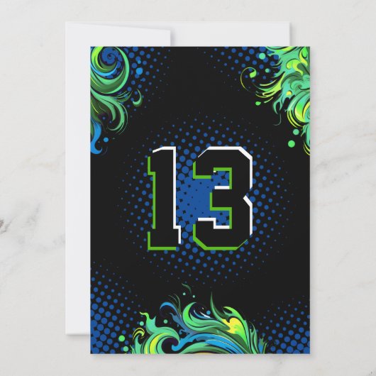 Baseball Birthday Party Kaart (Achterkant)