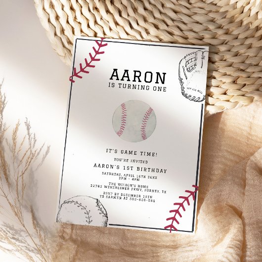 Baseball Birthday Party Kaart