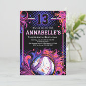 Baseball Birthday Party Kaart (Staand voorkant)