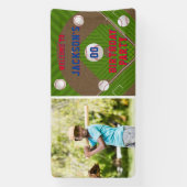 Baseball Birthday Party Photo Spandoek (Verticaal)