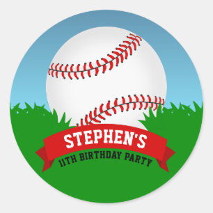 Baseball Birthday Party Ronde Sticker