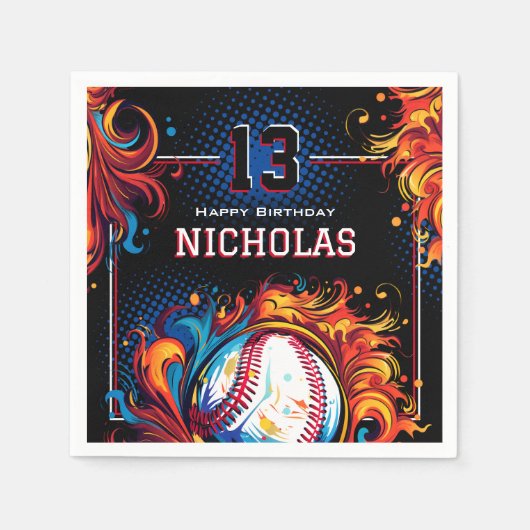 Baseball Birthday Party Servet (Voorkant)