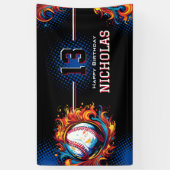 Baseball Birthday Party Spandoek (Verticaal)