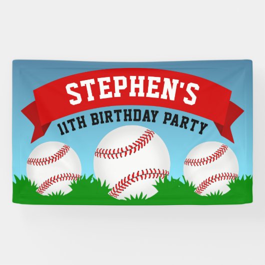 Baseball Birthday Party Spandoek (Horizontaal)