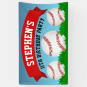 Baseball Birthday Party Spandoek (Verticaal)
