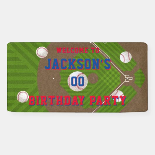 Baseball Birthday Party Spandoek (Horizontaal)