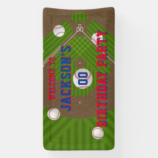 Baseball Birthday Party Spandoek (Verticaal)
