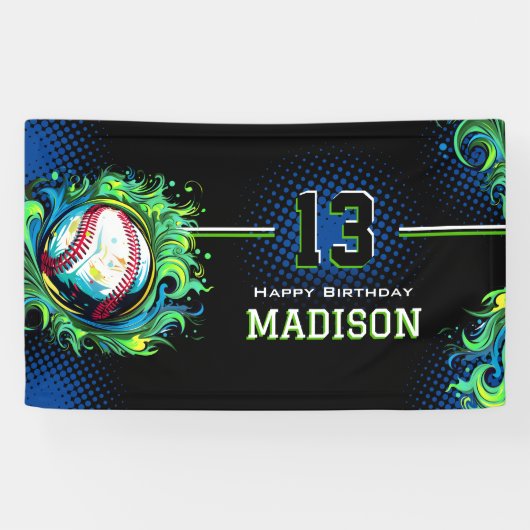 Baseball Birthday Party Spandoek (Horizontaal)