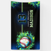 Baseball Birthday Party Spandoek (Verticaal)