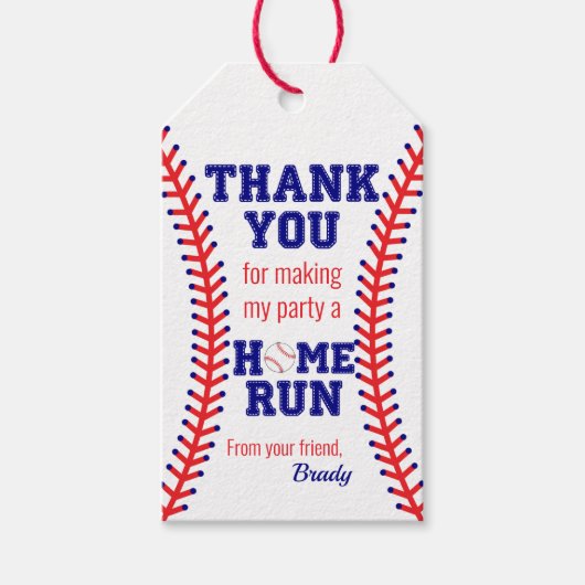 Baseball Birthday Party Sports Classic Hartelijk d Cadeaulabel (Voorkant)