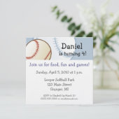 Baseball Birthday Party-uitnodigingen - 5,25 x 5,2 Kaart (Staand voorkant)