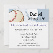 Baseball Birthday Party-uitnodigingen - 5,25 x 5,2 Kaart (Voorkant)