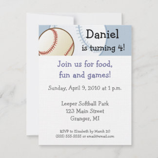 Baseball Birthday Party-uitnodigingen van 4,25 x 5 Kaart