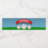 Baseball Birthday Party Waterfles Etiket (Enkel label)