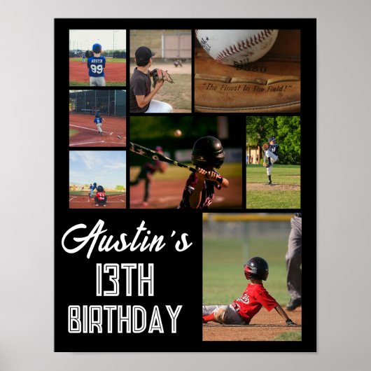 Baseball Birthday Party Welcome Poster | Editable  (Voorkant)