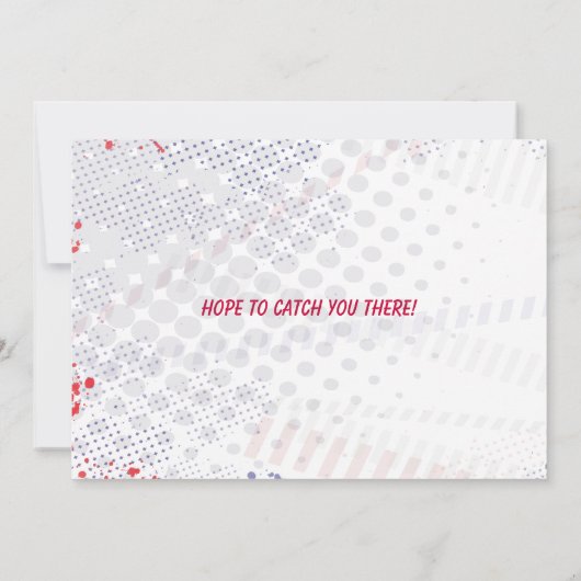 Baseball Birthday Red White & Blue Invitation Kaart (Achterkant)