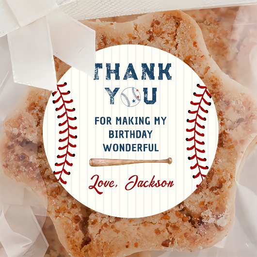 Baseball Birthday Ronde Sticker