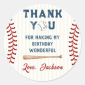 Baseball Birthday Ronde Sticker (Voorkant)