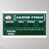 Baseball Birthday|Scoreboard|PARTY Poster (Voorkant)