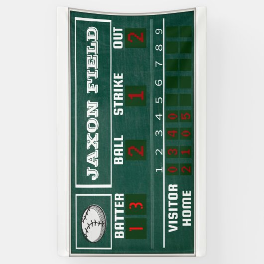 Baseball Birthday|Scoreboard|PARTY Spandoek (Verticaal)