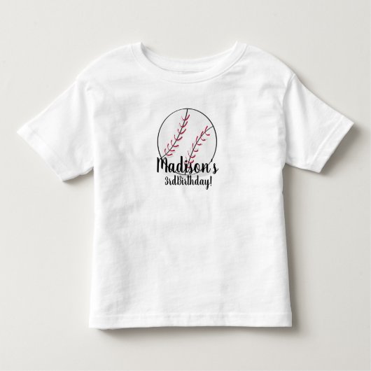 Baseball Birthday Shirten voor Toddlers Kinder Shirts (Voorkant)