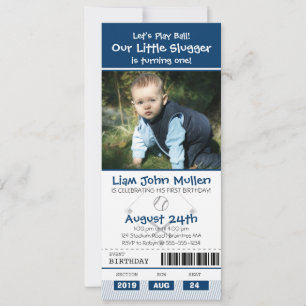 Baseball Birthday Ticket Kaart