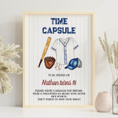 Baseball Birthday Time Capsule-teken Poster