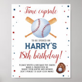 Baseball Birthday Time Capsule-teken Poster (Voorkant)