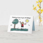 Baseball Birthday to Boy Outside Stick Kaart (Gele Bloem)