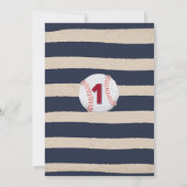 Baseball Birthday Uitnodiging Baseball 1e verjaard (Achterkant)