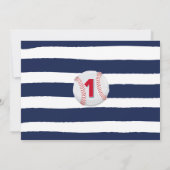 Baseball Birthday Uitnodiging Baseball 1e verjaard (Achterkant)