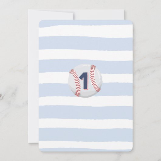Baseball Birthday Uitnodiging Baseball 1e verjaard (Achterkant)