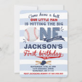 Baseball Birthday Uitnodiging Baseball 1e verjaard (Voorkant)