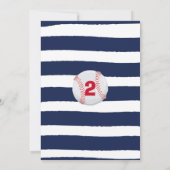 Baseball Birthday Uitnodiging Baseball 2e verjaard (Achterkant)