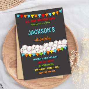 Baseball Birthday-uitnodigingen Kaart