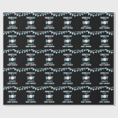 Baseball Black Blue White Baby shower HOME RUN Cadeaupapier (Vlak)