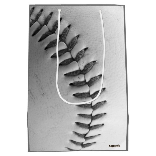 Baseball Black en White Medium Cadeauzakje (Achterkant)