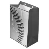 Baseball Black en White Medium Cadeauzakje (Achterkant Gekanteld)