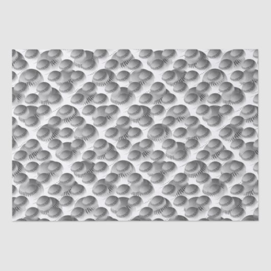 Baseball Black en White Tissuepapier (Voorkant)