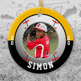 Baseball Black Gold Team Colour Keramisch Ornament