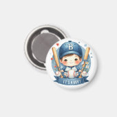 Baseball Bliss Baby Boy Aankondiging Baby shower Magneet (Voorkant / Achterkant)