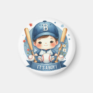 Baseball Bliss Baby Boy Aankondiging Baby shower Magneet