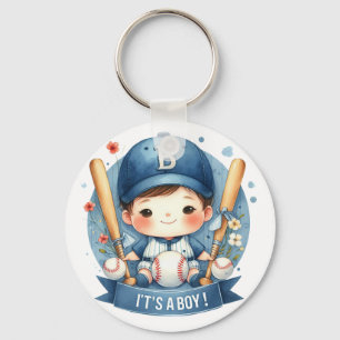 Baseball Bliss Baby Boy Aankondiging Baby shower Sleutelhanger