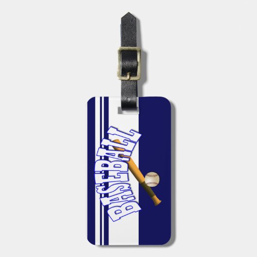 Baseball Blue Bagagelabel (Voorkant verticaal)