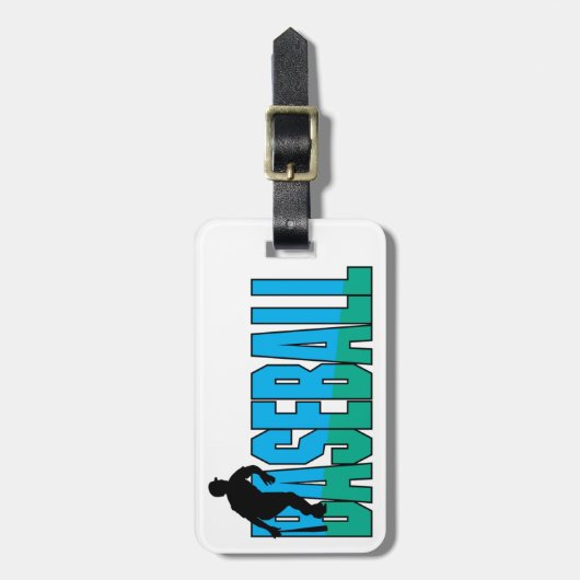 Baseball Blue en Green Bagagelabel (Voorkant verticaal)