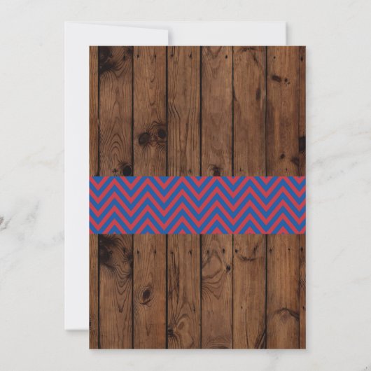 Baseball Blue Wood Boy Baby shower Sports Invite Kaart (Achterkant)