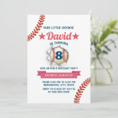 Baseball Boy 8th Birthday Party Kaart (Staand voorkant)