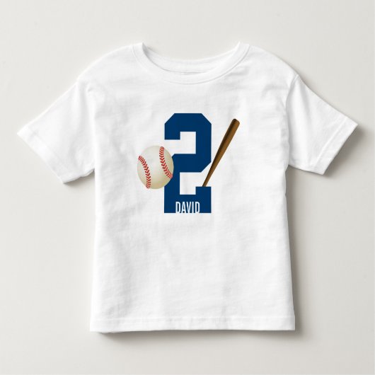 Baseball Boy All Star Custom Naam 2e Verjaardag Kinder Shirts (Voorkant)