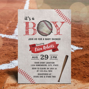 Baseball Boy Baby shower Sport Theme Kaart