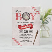 Baseball Boy Baby shower  Sport Theme Kaart (Staand voorkant)